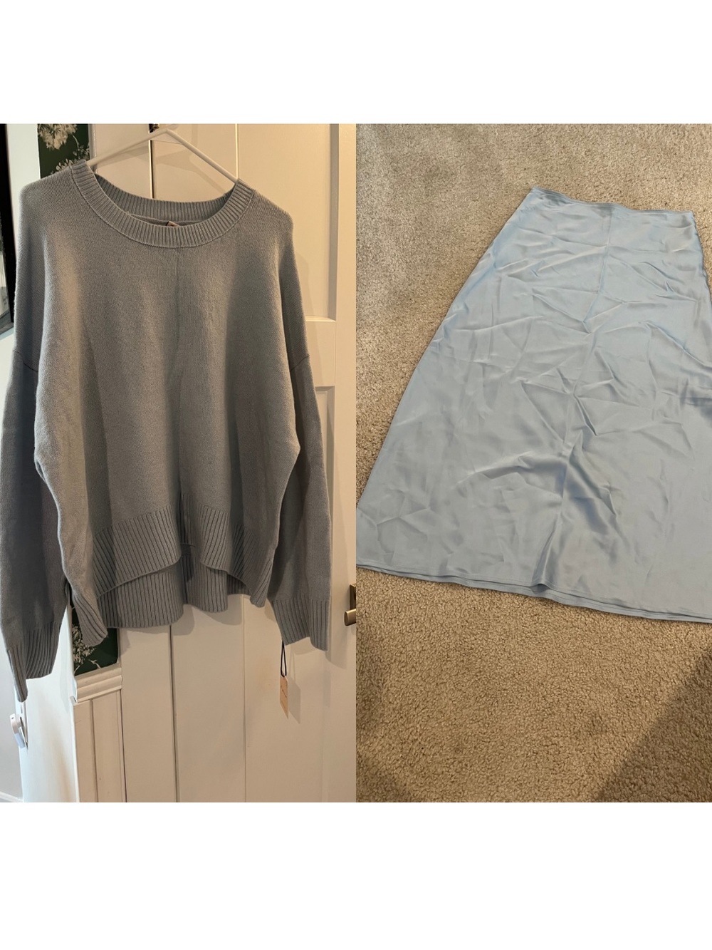 NWT Light Blue Sweater and Skirt Set